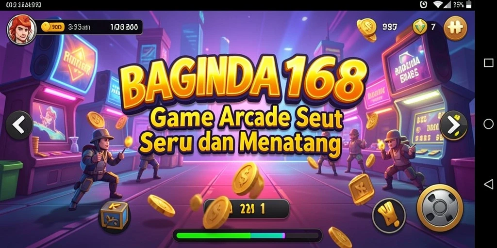 Screenshot utama gameplay BAGINDA168 menampilkan keseruan permainan Arcade.